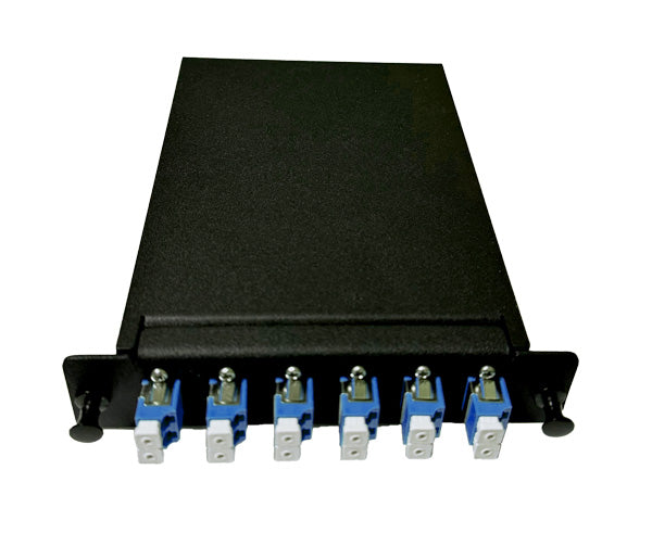 Fiber Cassette - Patch & Splice, Adapter Plate & Pigtails, Fully Loaded w/12F, LC/UPC, SM, LGX Compatible