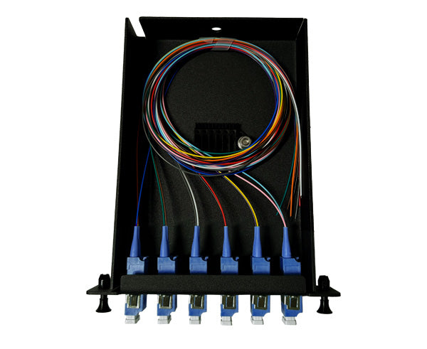 Fiber Cassette - Patch & Splice, Adapter Plate & Pigtails, Fully Loaded w/12F, LC/UPC, SM, LGX Compatible