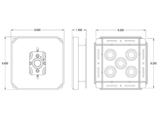 Siding Box with flange line drawing 