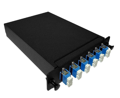 Fiber Splice Cassette - Adapter Plate & Pigtails, Fully Loaded w/12F, LC/UPC, SM, LGX Compatible