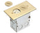 Single Gang Power Outlet Floor Box Kit with Steel Box and Metal Cover with Threaded Plugs - Brass cover