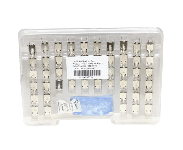 Shielded RJ45 Connector for Cat6 & Cat6a Cable 100 Pack