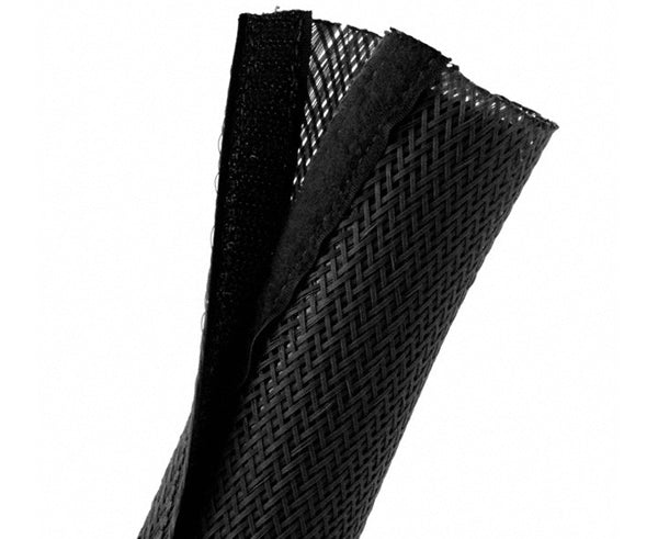 Black braided sleeving. Expandable sleeve. Harness, Sheathing, Cable, Wire,  Loom