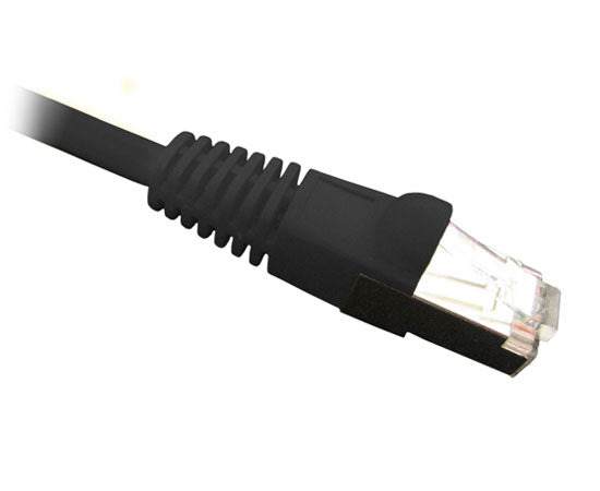 CAT5E Ethernet Patch Cable Shielded, Snagless Molded Boot, RJ45 - RJ45, 5ft - Black