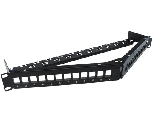 Patch Panel 24 Port Cat6A with Inline Keystone 10G Support, Coupler Patch  Panel STP Shielded 19-Inch with Removable Back Bar, 1U Network Patch Panel