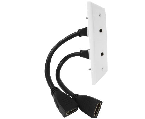 HDMI Wall Plate Insert, Single/Double Coupler, 2 Port — Primus Cable